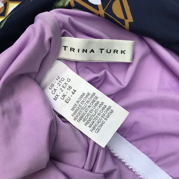 Trina Turk Fiji Ruffled Off Shoulder One Piece Flattering size 12 Large … - Picture 8 of 12